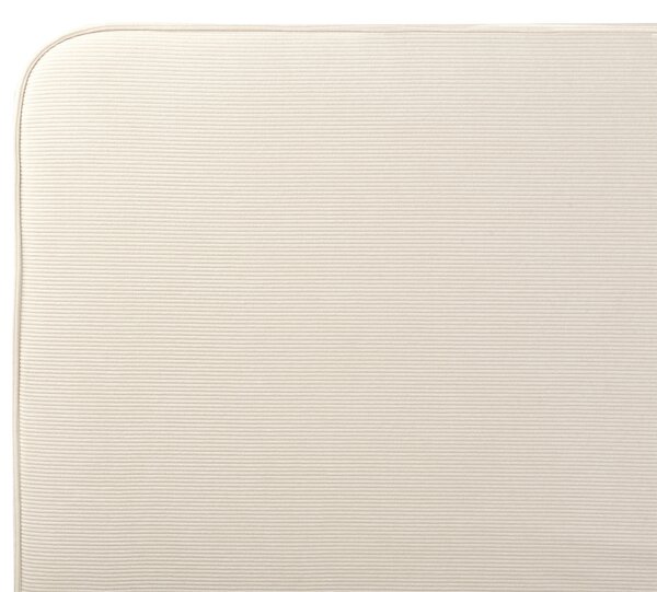 Rám postele s čelom béžové menčestrové čalúnenie čierne kovové nohy 160 x 200 cm klasický minimalistický štýl spálňa