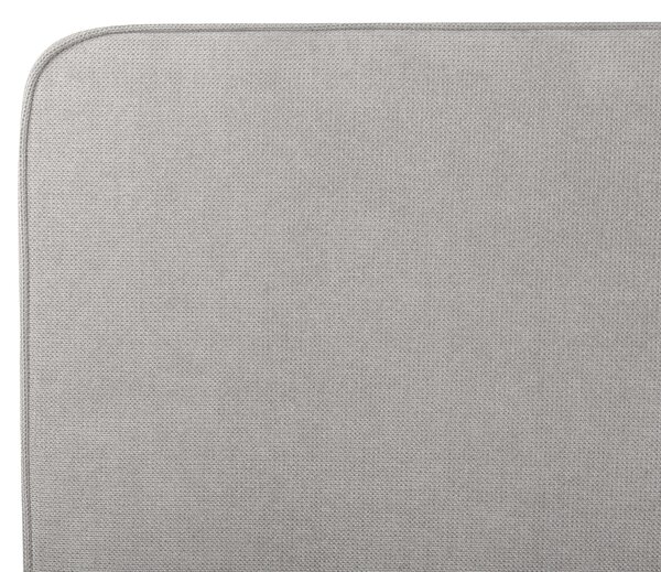 Rám postele s čelom svetlosivé polyesterové čalúnenie čierne kovové nohy 180 x 200 cm klasický minimalistický štýl spálňa