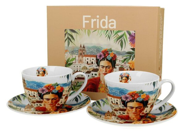 Porcelánová šálka s podšálkou Mexican Art Frida 270 ml sada 2ks