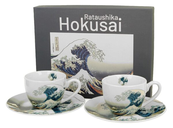 Porcelánová šálka s podšálkou Hokusai The Great Wave 90 ml sada 2ks
