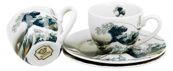 Porcelánová šálka s podšálkou Hokusai The Great Wave 90 ml sada 2ks