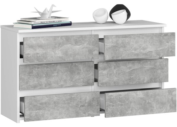 Komoda CL100 6SZ - biela/beton