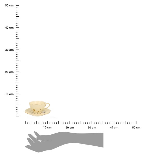 Porcelánová šálka na nohe s podšálkou Ecru Butterflies 125 ml sada 2ks