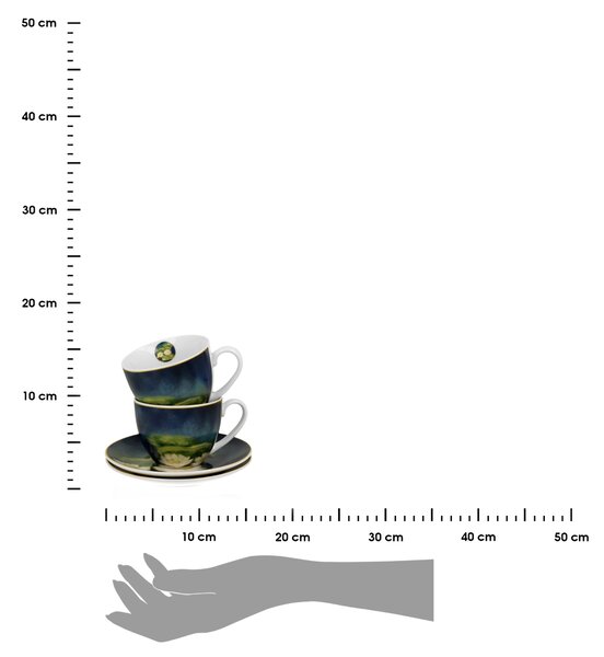 Porcelánová šálka s podšálkou Monet Nenufars 270 ml sada 2ks