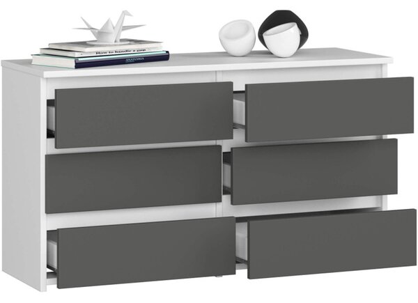 Komoda CL100 6SZ - biela/sivá