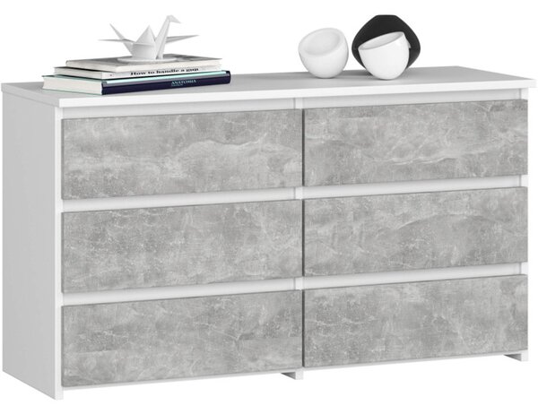Komoda CL100 6SZ - biela/beton