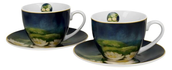 Porcelánová šálka s podšálkou Monet Nenufars 270 ml sada 2ks