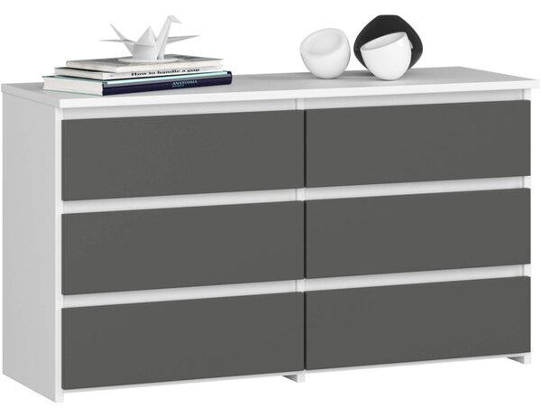 Komoda CL100 6SZ - biela/sivá