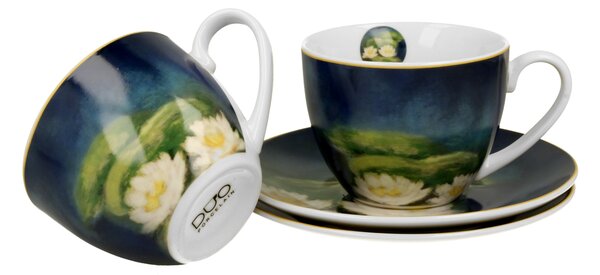 Porcelánová šálka s podšálkou Monet Nenufars 270 ml sada 2ks