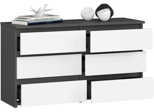 Komoda CL100 6SZ - sivá/biela