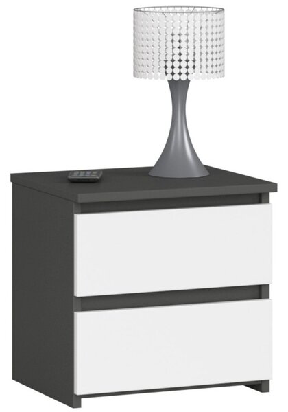 Nočný stolík CL2 2SZ CLP - grafit/biela