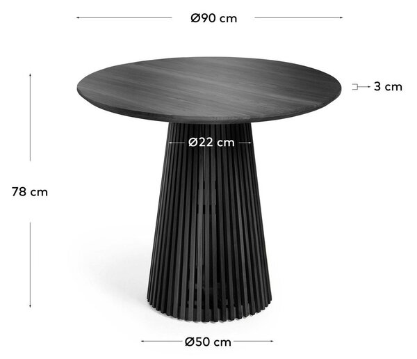 Okrúhly jedálenský stôl z masívu mindi ø 90 cm Jeanette – Kave Home