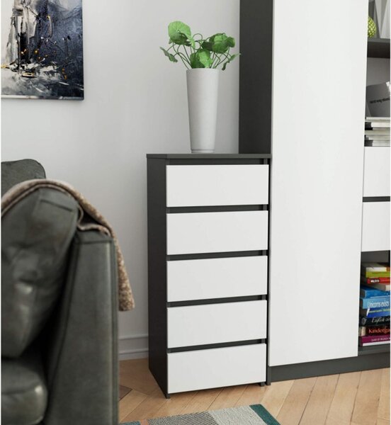 Komoda CL5 - grafit/biela