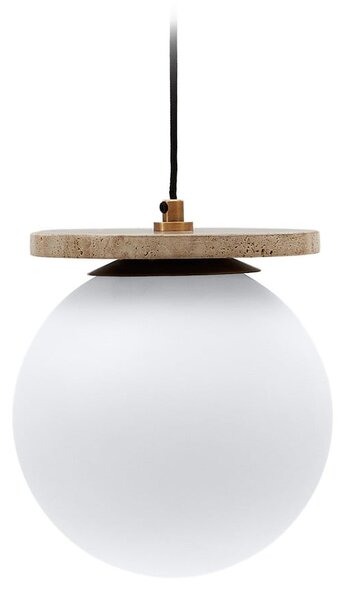 Biele závesné svietidlo so skleneným tienidlom ø 20 cm Malachi – Kave Home