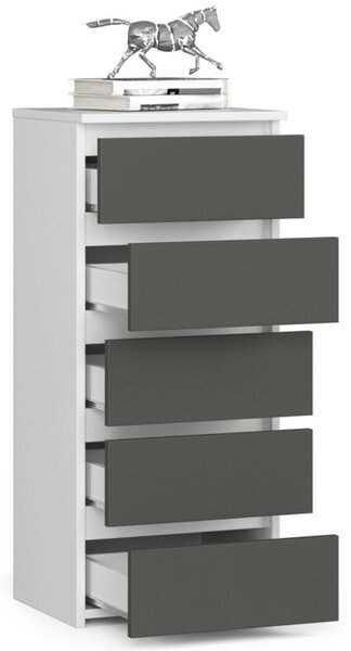 Komoda CL5 - biela/sivá