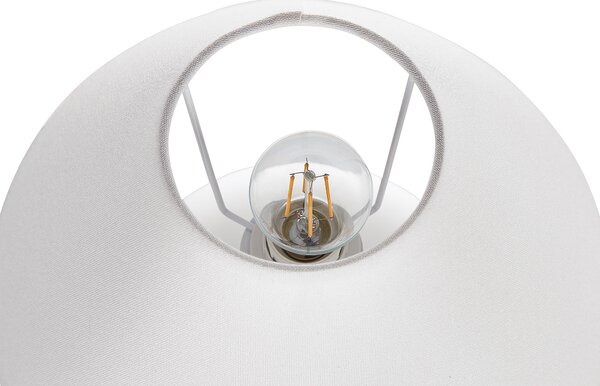 Stolná lampa krémovobiely keramický podstavec biele látkové ľanové tienidlo 41 cm nočná lampa tradičný štýl spálňa