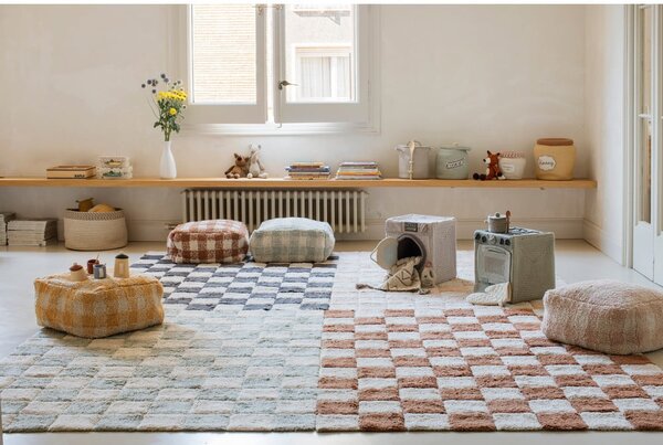Svetloružovo-krémový prateľný ručne tkaný bavlnený koberec 120x160 cm Kitchen Tiles Rose – Lorena Canals