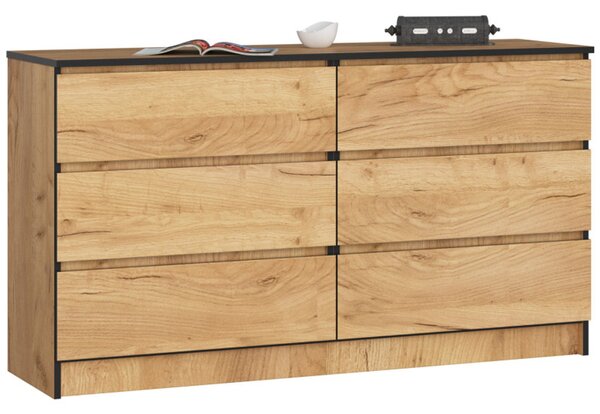 Komoda K140 6SZ CLP - remeselný dub