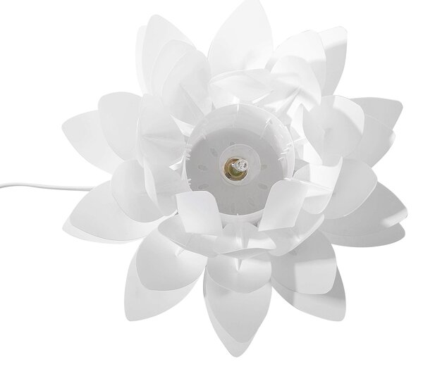 Stolná lampa biela syntetický materiál PVC 30 cm tvar kvetu moderný štýl obývacia izba spálňa