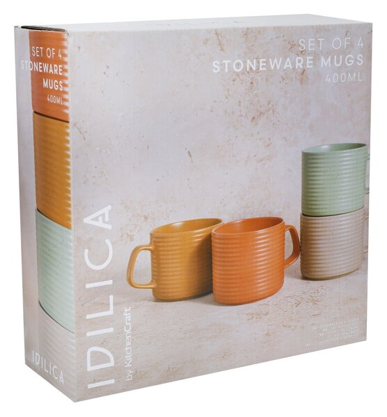 Kameninový hrnček Idilica 400 ml – set 4 ks