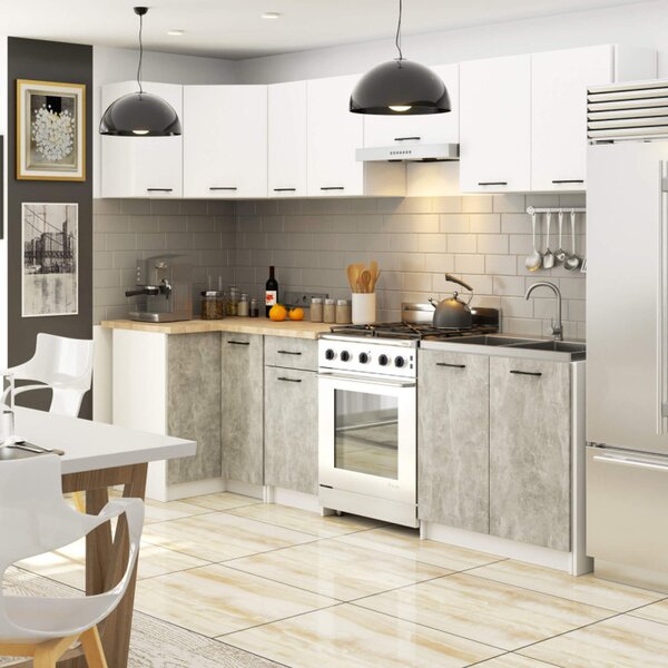Kuchynský set OLIVIA 3M - biela/beton