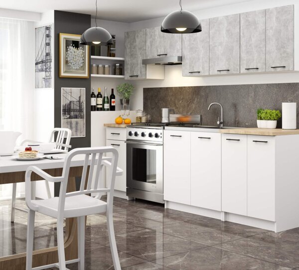 Kuchynský set OLIVIA 2,4M - beton/biela