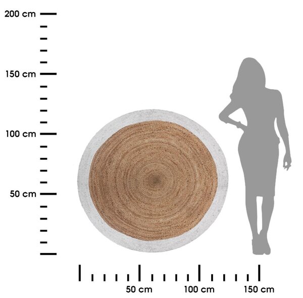 Koberec Imogen, (fi) 120 cm, hnedá/biela