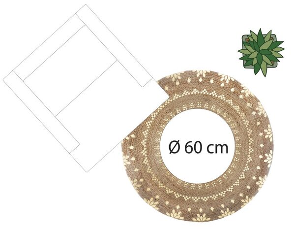 Koberec Isla, (fi) 115 cm, béžová