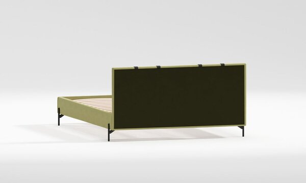 Svetlozelená čalúnená dvojlôžková posteľ s roštom 200x200 cm Tulsa – Ropez