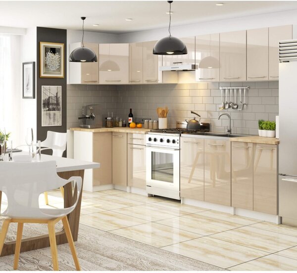 Kuchynská skrinka OLIVIA S90/90 - biela/cappuccino lesk