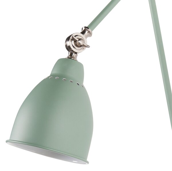 Nástenná lampa svetlozelená kovová ø 14 cm matný povrch dlhé nastaviteľné rameno svetlo na čítanie moderný dizajn