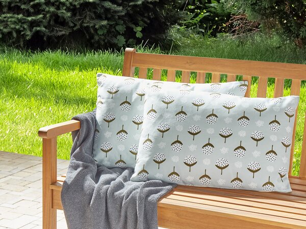 Sada 2 vonkajších vankúšov svetlozelená polyester 40 x 60 cm obdĺžniková geometrická potlač záhrada terasa