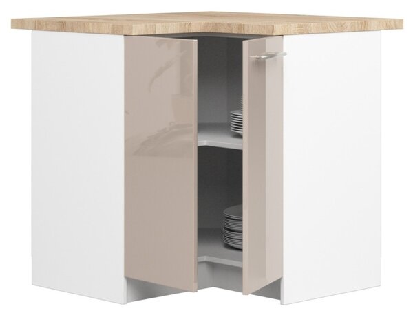 Kuchynská skrinka OLIVIA S90/90 - biela/cappuccino lesk