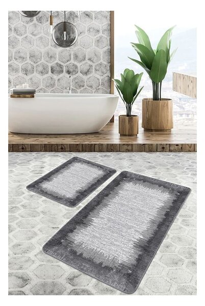 Čierno-sivé kúpeľňové predložky v súprave 2 ks 60x100 cm – Mila Home