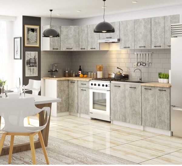 Kuchynská skrinka OLIVIA S90/90 - biela/beton