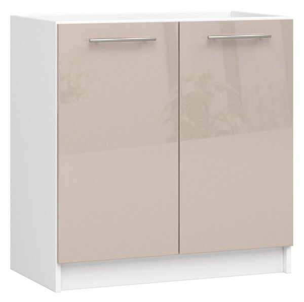 Kuchynská skrinka OLIVIA S80 - biela/cappuccino lesk