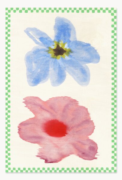 Plagát Flower with Checks 01