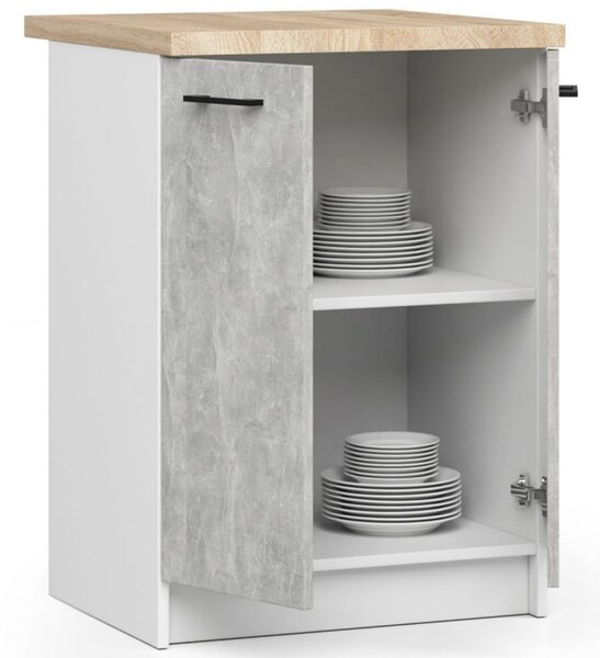 Kuchynská skrinka OLIVIA S60 2D - biela/beton