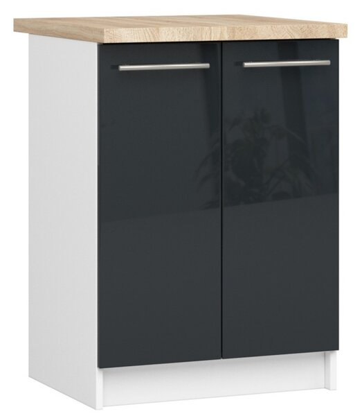 Kuchynská skrinka OLIVIA S60 2D - biela/grafit lesk