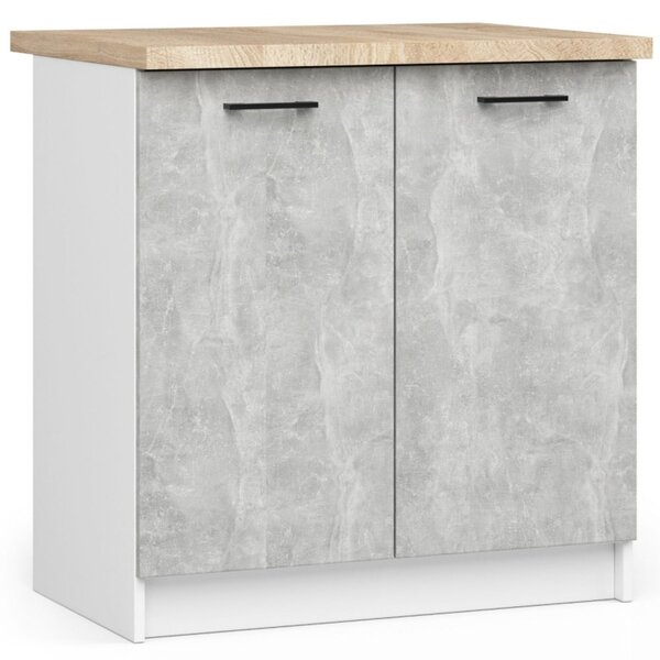 Kuchynská skrinka OLIVIA S80 - biela/beton