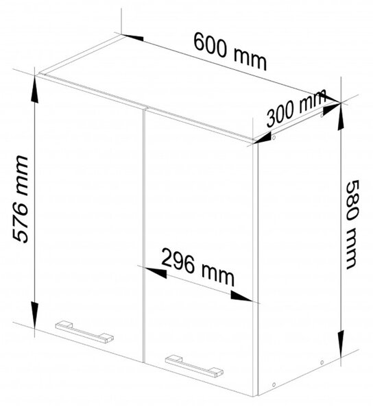 Kuchynská skrinka OLIVIA W60 H580 - biela/beton