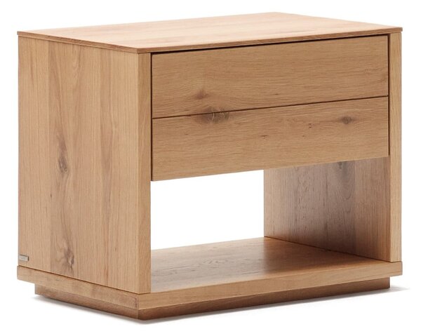 Nočný stolík v dekore duba v prírodnej farbe Alguema – Kave Home