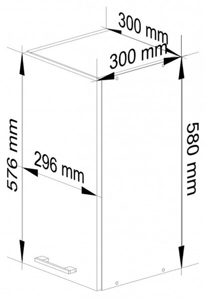 Kuchynská skrinka OLIVIA W30 H580 - biela/beton