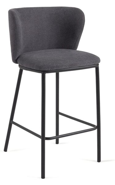 Tmavosivá barová stolička (výška sedadla 65 cm) Ciselia – Kave Home