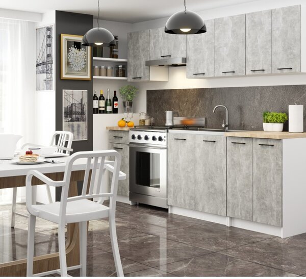 Kuchynská skrinka OLIVIA W50 H580 - biela/beton