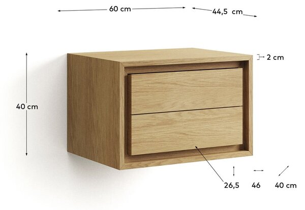Hnedá závesná skrinka pod umývadlo z teakového dreva 60x40 cm Kenta – Kave Home