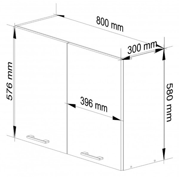 Kuchynská skrinka OLIVIA W80 H580 - biela/beton