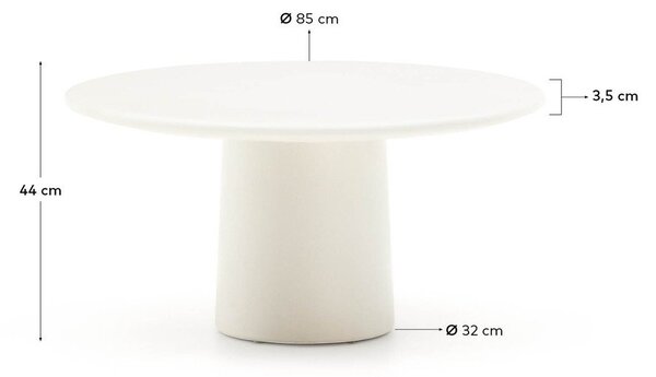 Betónový okrúhly Záhradný konferenčný stolík ø 85 cm Albanella – Kave Home