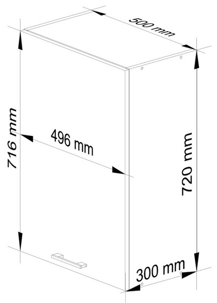Kuchynská skrinka OLIVIA W50 H720 - biela/biely lesk