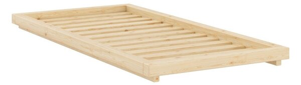 Jednolôžková posteľ z borovicového dreva bez čela s roštom 90x200 cm v prírodnej farbe Dock – Karup
